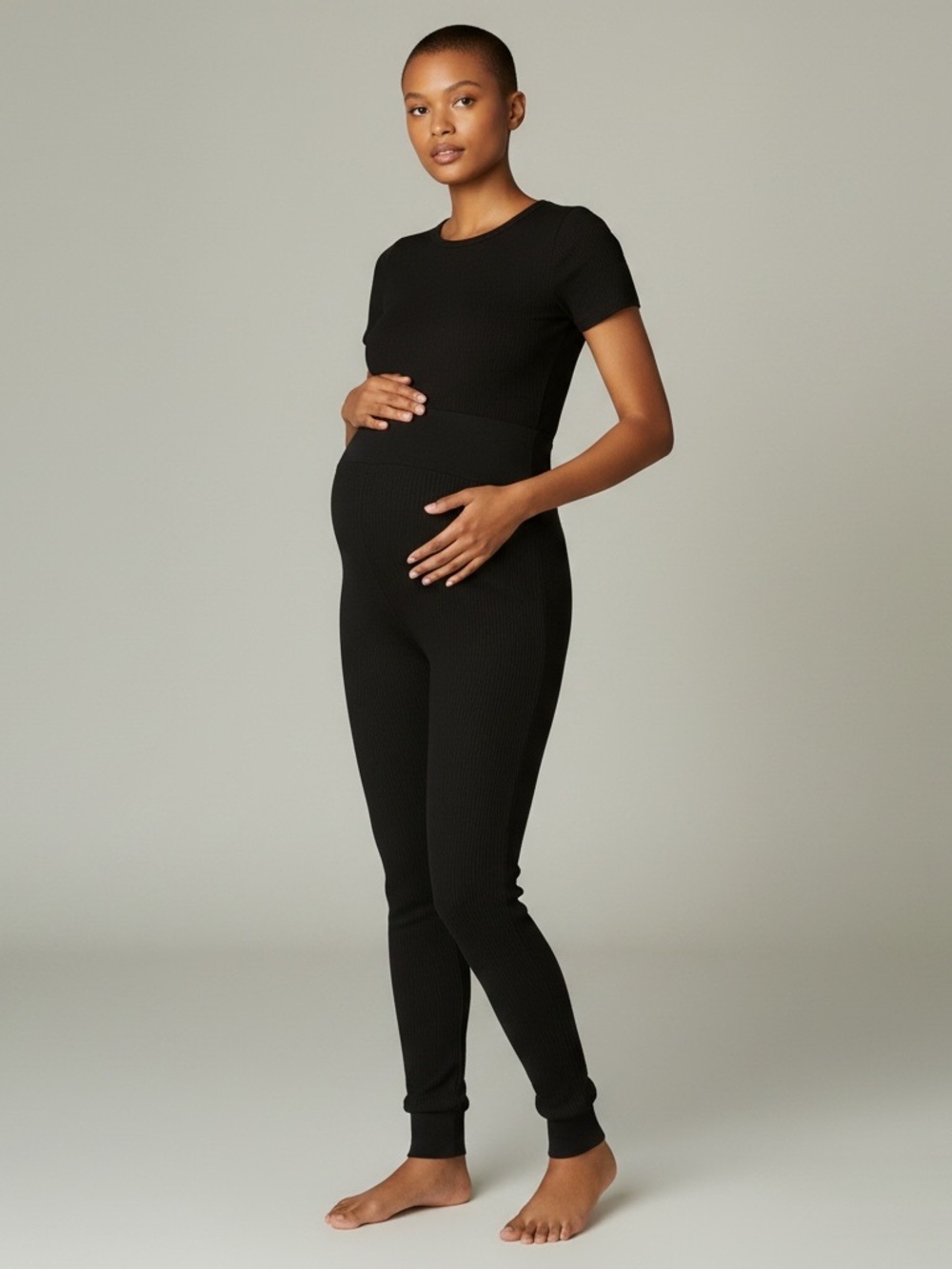 Jessica Simpson Maternity M Ribbed Cuffed Ridding Style Leggings
